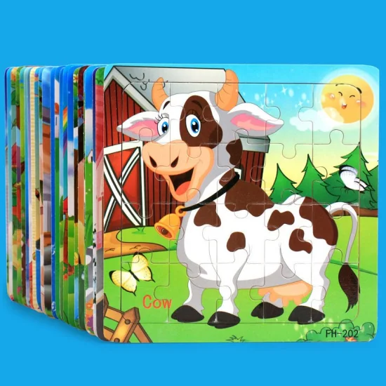 Fabricants de jouets de jeu en carton de couleur animale pour enfants personnalisés en gros Anime Sublimation interactive Iq Kinder DIY Push rapide Puzzles pour tout-petits